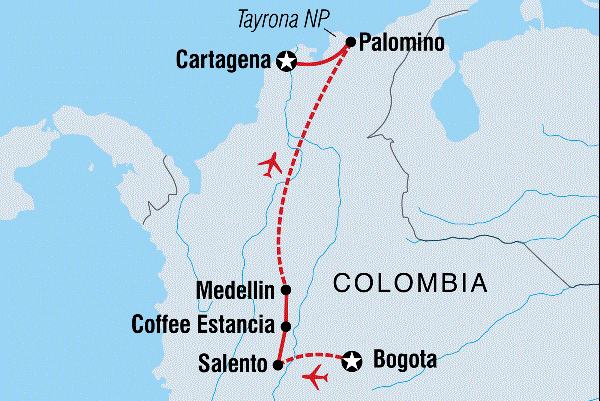Map: Real Colombia (Intrepid)