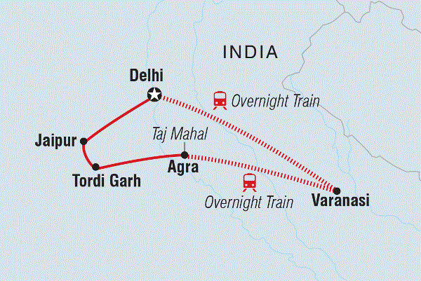 Map: Indian Getaway (Intrepid)