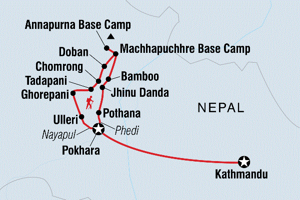 Map: Annapurna Base Camp Trek (Intrepid)