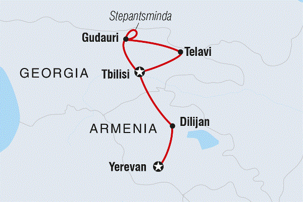 Map: Georgia & Armenia Adventure (Intrepid)