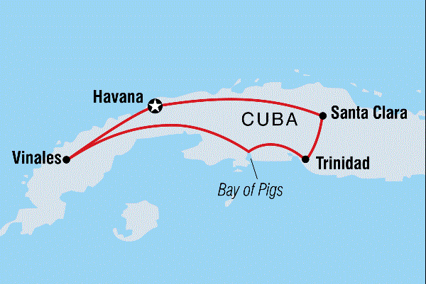 Map: Cuba Highlights (Intrepid)