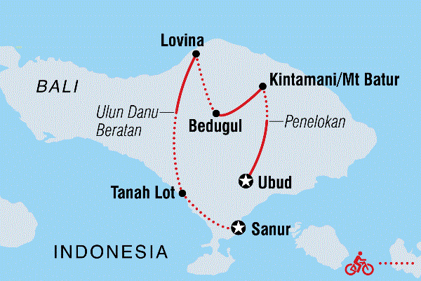 Map: Cycle Bali (Intrepid)