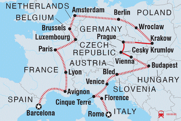 Map: Europe Explorer (Intrepid)