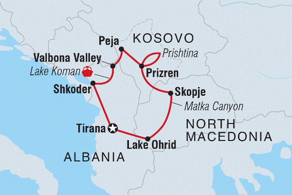 Map: Kosovo, Albania & Macedonia Explorer (Intrepid)