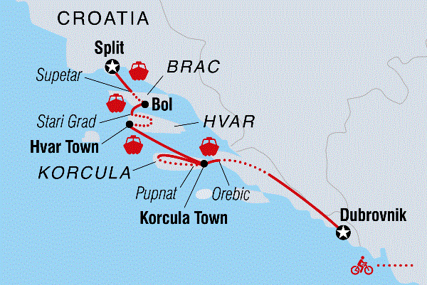 Map: Cycle Croatia (Intrepid)