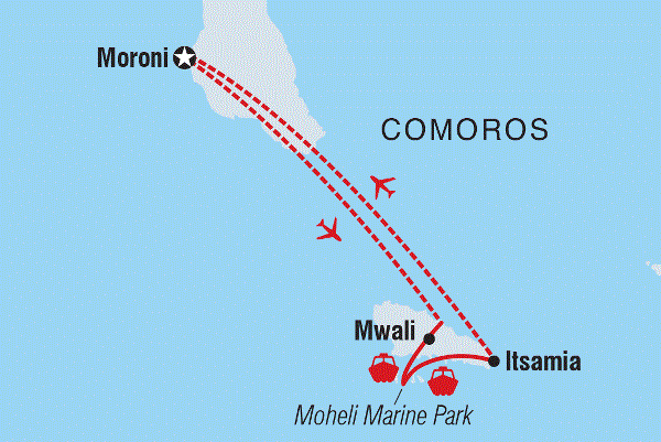 Map: Comoros: Wildlife Expedition (Intrepid)