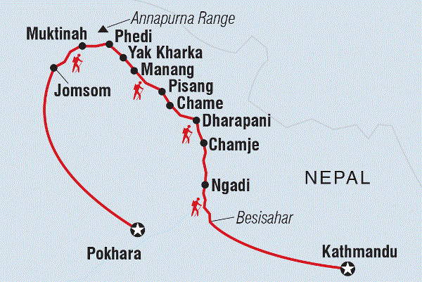 Map: Annapurna Circuit Trek (Intrepid)