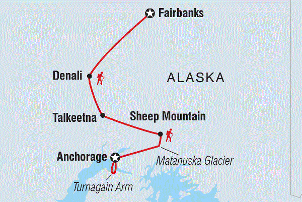 Map: Alaska Winter Adventure (Intrepid)