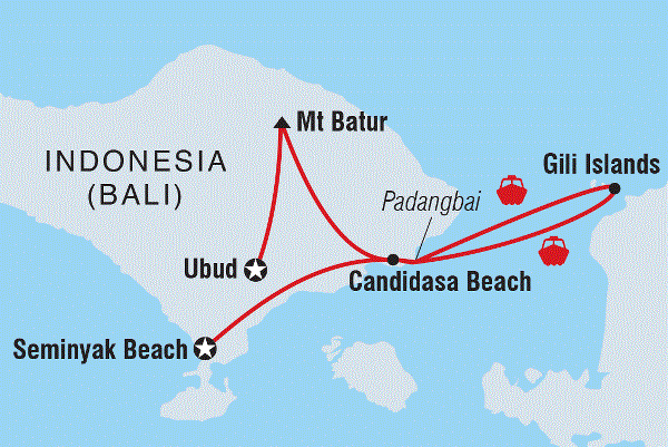 Map: Essential Bali & Gili Islands (Intrepid)