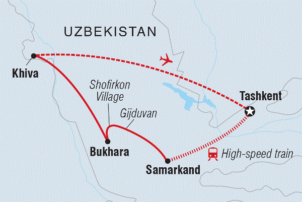 Map: Premium Uzbekistan (Intrepid)
