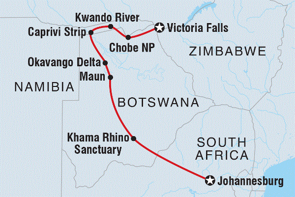 Map: Essential Botswana (Intrepid)