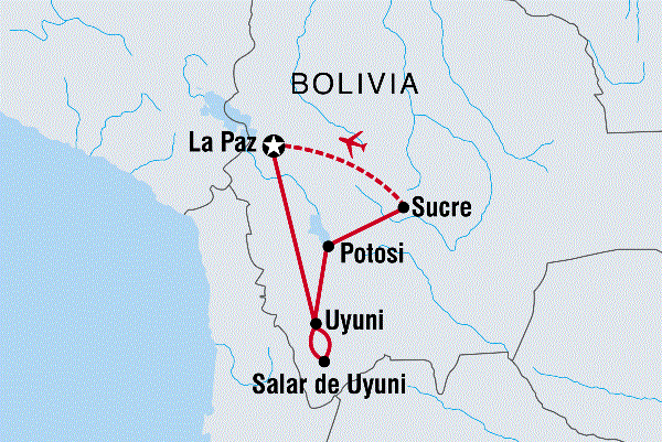 Map: Bolivia Highlights (Intrepid)