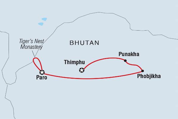 Map: Premium Bhutan (Intrepid)
