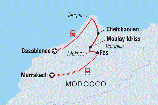 Map: North Morocco Adventure (Intrepid)