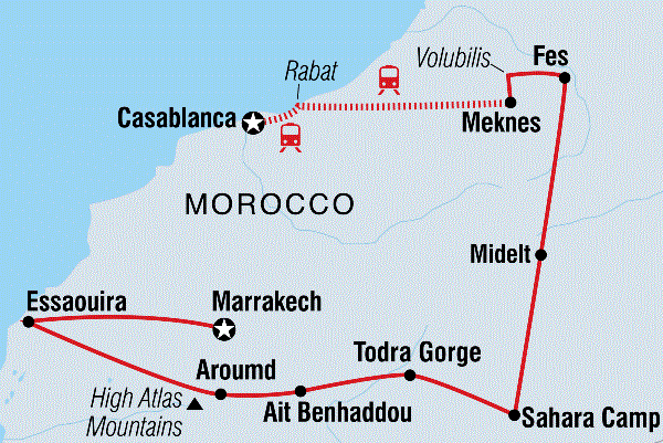Map: Best of Morocco (Intrepid)