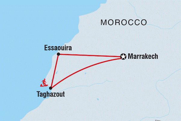 Map: Five Days in Morocco (Intrepid)