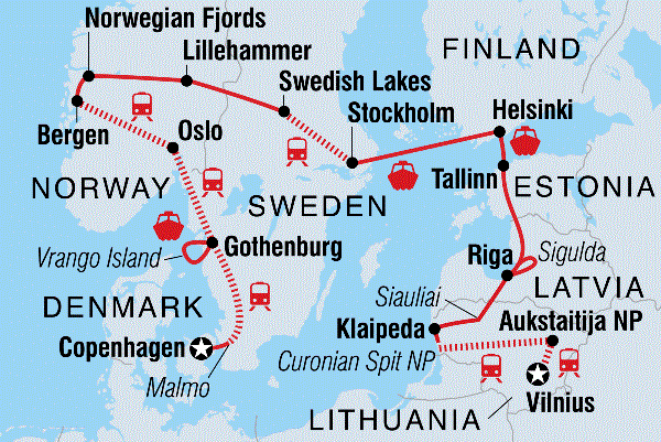 Map: Scandinavia & Baltic Circuit (Intrepid)