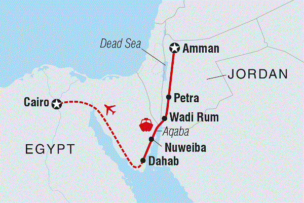 Map: Jordan & Egypt Express (Intrepid)