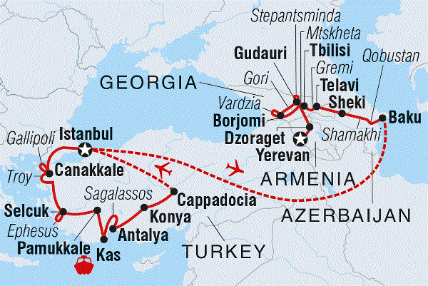 Map: Premium Turkey & the Caucasus (Intrepid)