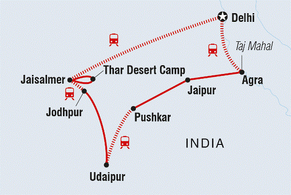 Map: Real Rajasthan (Intrepid)