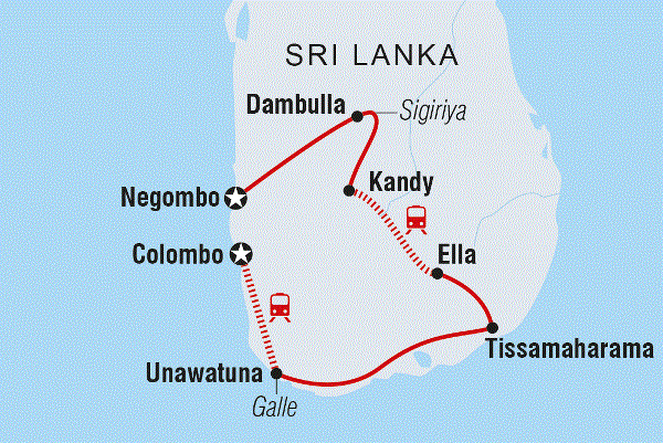 Map: Essential Sri Lanka (Intrepid)