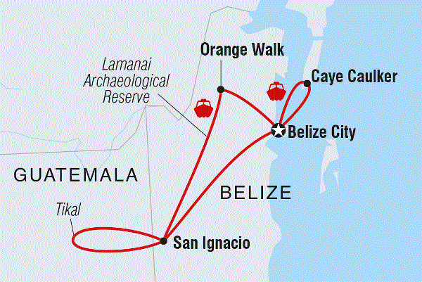 Map: Land of Belize (Intrepid)