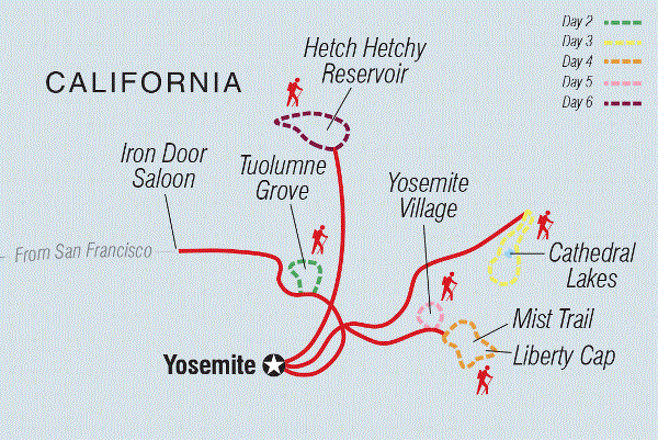 Map: Hiking in Yosemite National Park (Intrepid)