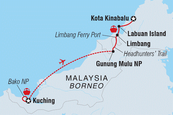Map: Wild Sarawak (Intrepid)