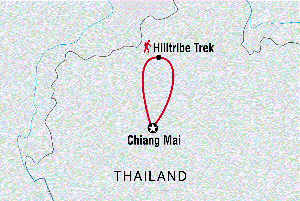 Map: Thailand Hilltribe Trek (Intrepid)