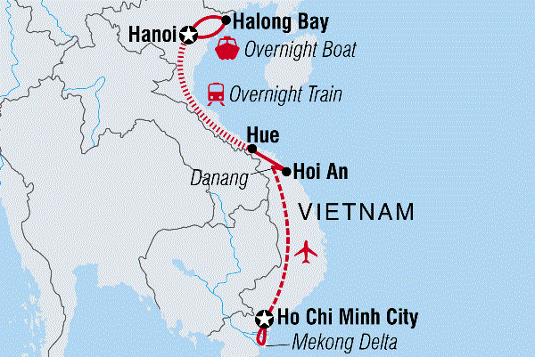 Map: Vietnam Express Northbound (Intrepid)