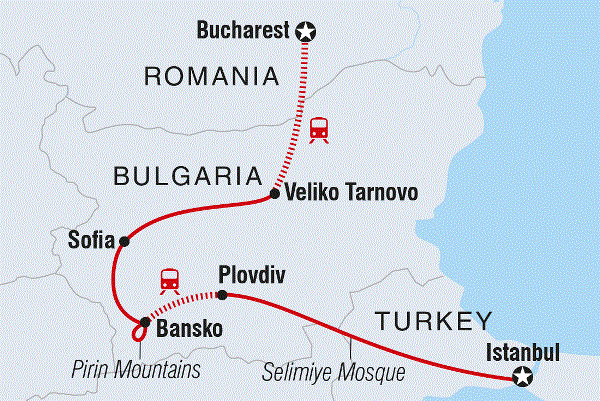 Map: Eastern Europe Express (Intrepid)