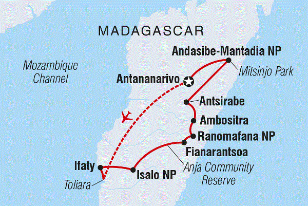 Map: Madagascar Adventure (Intrepid)