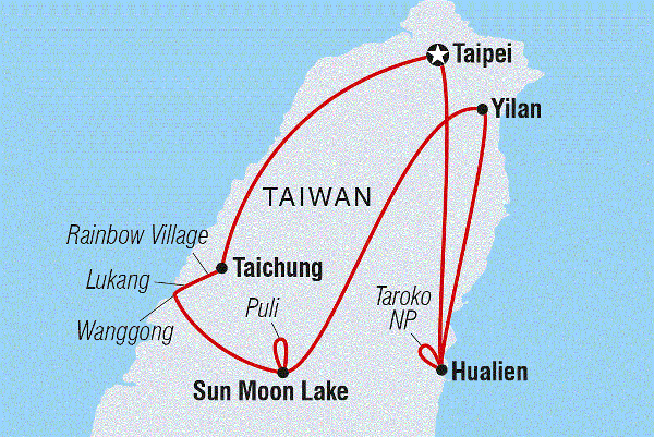 Map: Explore Taiwan (Intrepid)