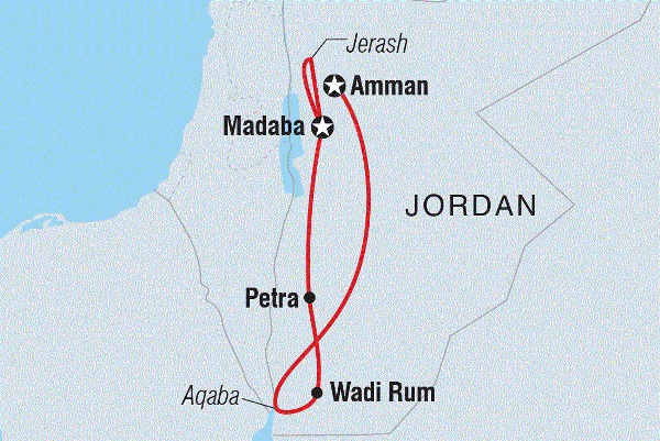 Map: Explore Jordan (Intrepid)