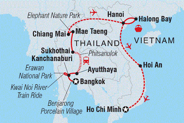 Map: Premium Thailand and Vietnam (Intrepid)