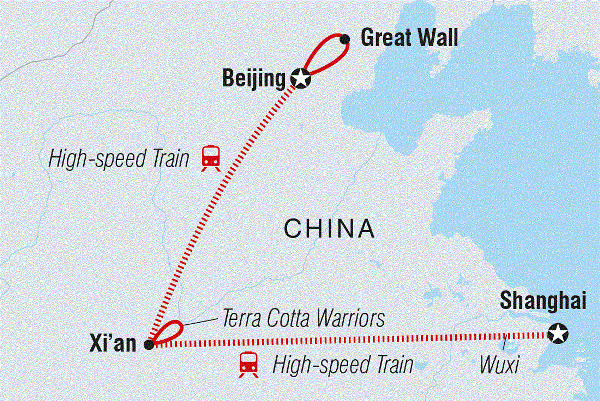 Map: China Highlights (Intrepid)