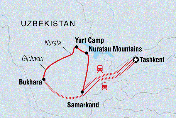 Map: Uzbekistan Adventure (Intrepid)