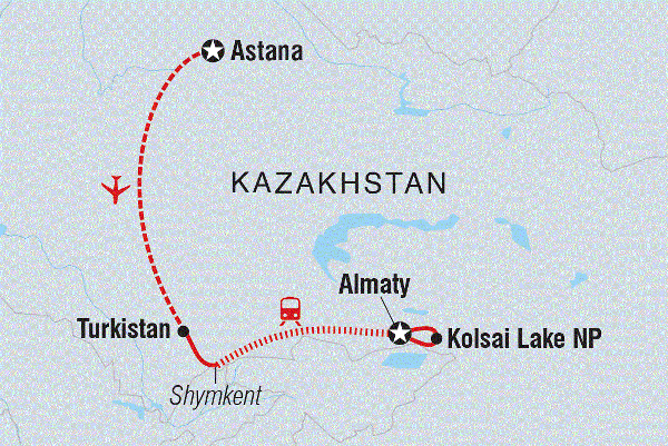 Map: Kazakhstan Adventure (Intrepid)