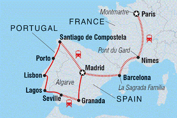 Map: France, Spain & Portugal (Intrepid)