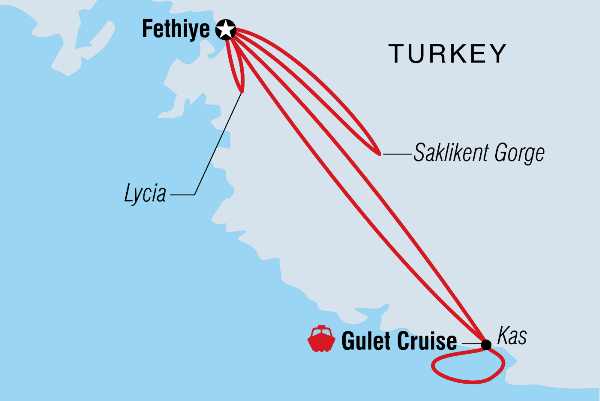Map: Turkey Family Holiday with Teenagers (Intrepid)