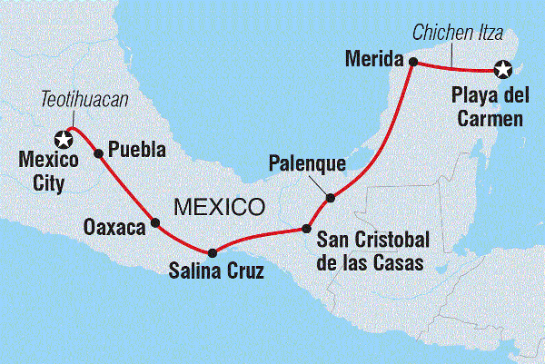 Map: Best of Mexico (Intrepid)