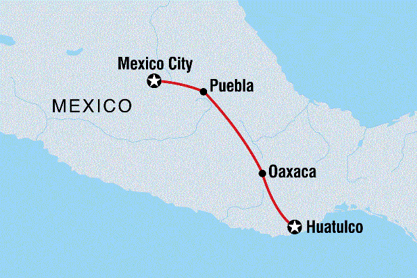 Map: Mexico Real Food Adventure (Intrepid)