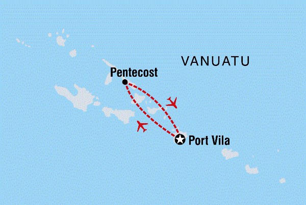 Map: Vanuatu Expedition: Land Diving Festival (Intrepid)