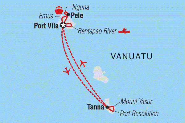 Map: Vanuatu Expedition (Intrepid)