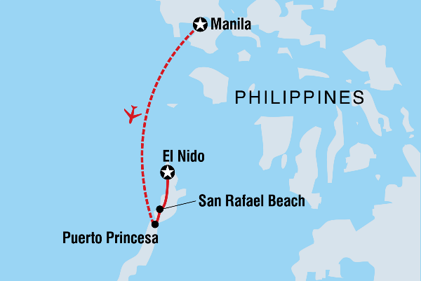 Map: Philippines Palawan Island Getaway (Intrepid)