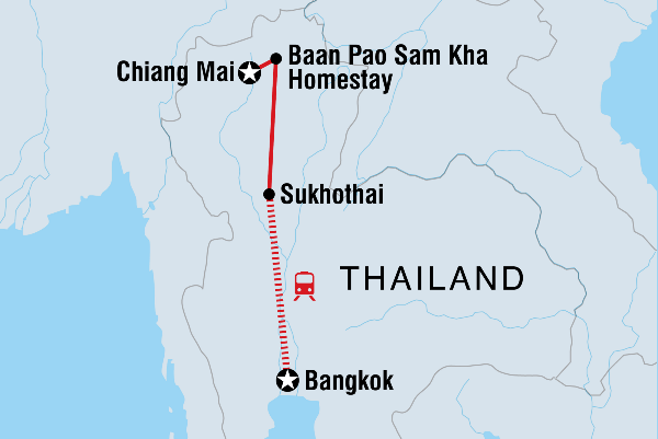 Map: Explore Northern Thailand (Intrepid)