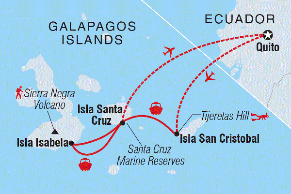 Map: Galapagos Discovery (Intrepid)