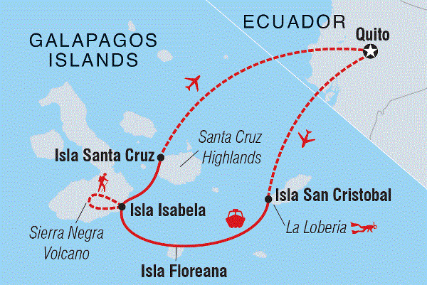 Map: Best of Galapagos (Intrepid)