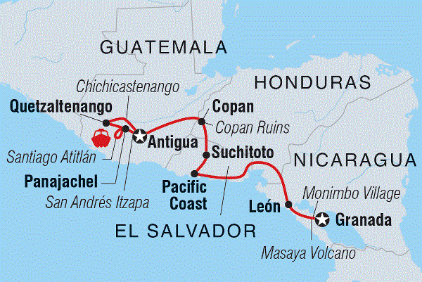 Map: Heart of Central America (Intrepid)