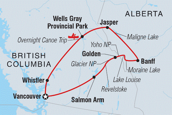 Map: Canadian Rockies (Intrepid)